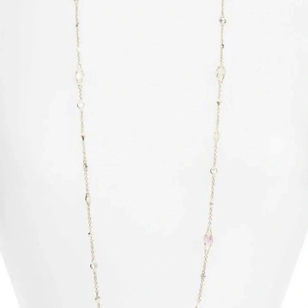 NWT Rare & Retired Kendra Scott Zuly Necklace 40” Iridescent Dichroic Crystal CZ - Picture 3 of 11